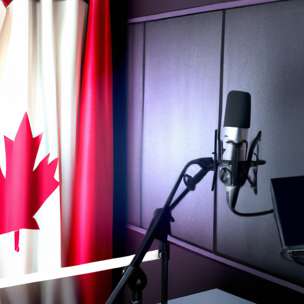Modern acoustic voice-over studio with Canadian accents and a high-resolution setup